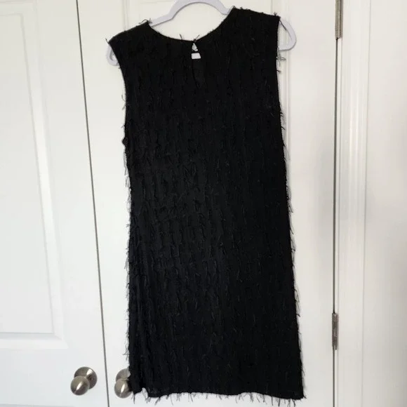 Ivonne Black Fringe Sleeveless Party Cocktail Dress - Size G - Picture 2 of 5